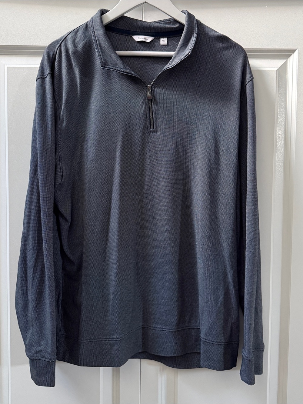 Calvin Klein Men’s Blue/Gray Quarter Zip Pullover Long Sleeve Golf Top